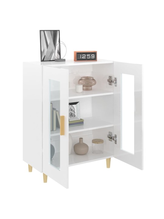 Příborník bílý s vysokým leskem 69,5x34x90 cm kompozitní dřevo