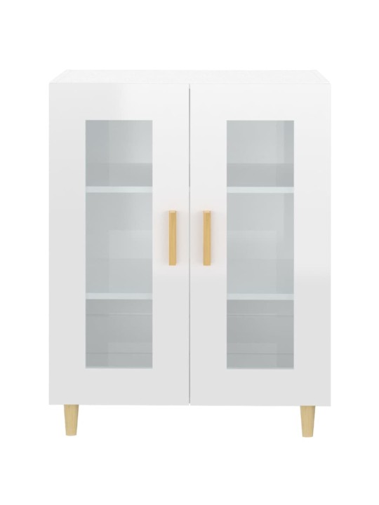 Příborník bílý s vysokým leskem 69,5x34x90 cm kompozitní dřevo