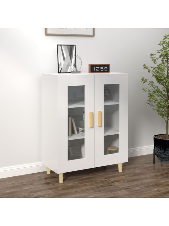 Příborník bílý s vysokým leskem 69,5x34x90 cm kompozitní dřevo