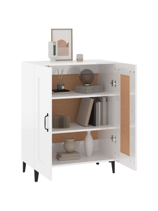 Příborník bílý s vysokým leskem 69,5x34x90 cm kompozitní dřevo