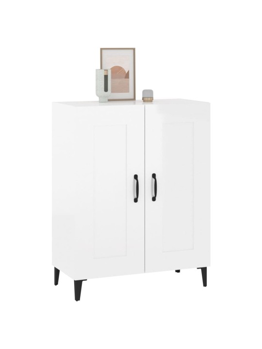 Příborník bílý s vysokým leskem 69,5x34x90 cm kompozitní dřevo