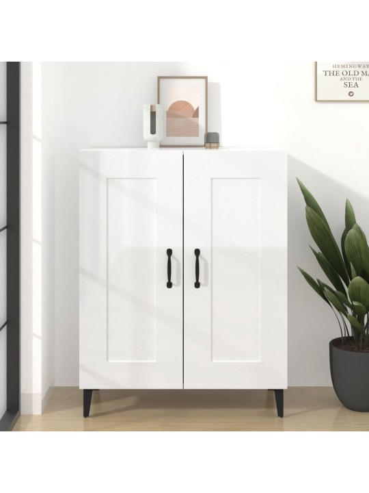 Příborník bílý s vysokým leskem 69,5x34x90 cm kompozitní dřevo