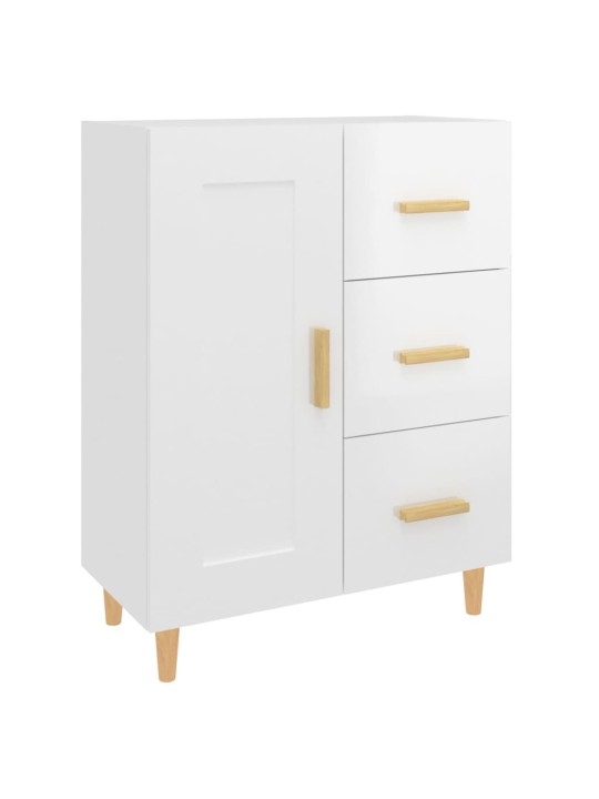 Příborník bílý s vysokým leskem 69,5x34x90 cm kompozitní dřevo