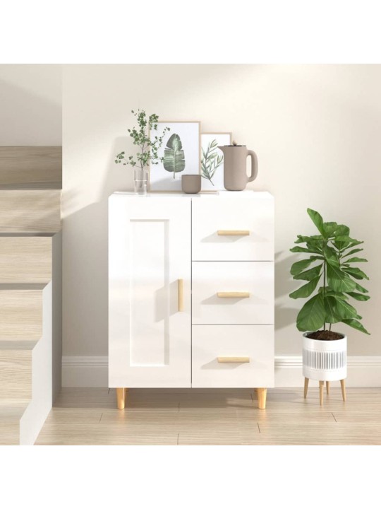 Příborník bílý s vysokým leskem 69,5x34x90 cm kompozitní dřevo