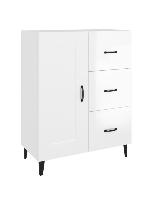 Příborník bílý s vysokým leskem 69,5x34x90 cm kompozitní dřevo