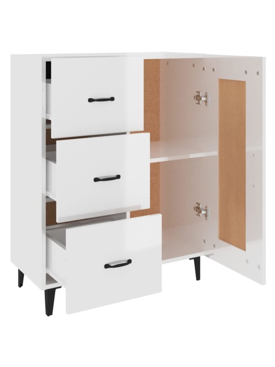Příborník bílý s vysokým leskem 69,5x34x90 cm kompozitní dřevo