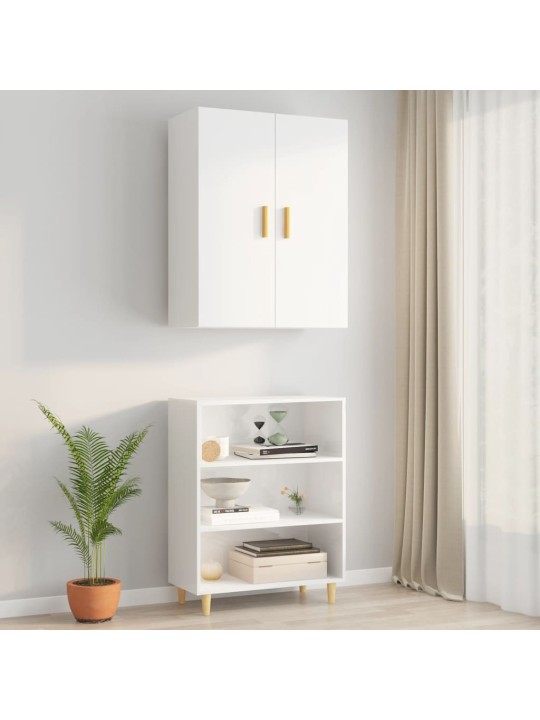 Závěsná nástěnná skříňka bílá s vysokým leskem 69,5x34x90 cm