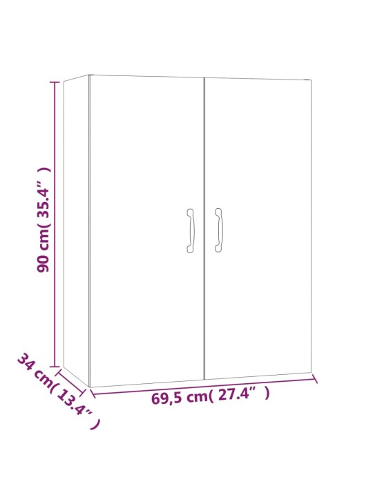 Závěsná skříňka betonově šedá 69,5x34x90 cm kompozitní dřevo