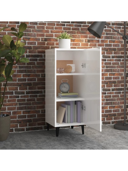Příborník bílý s vysokým leskem 34,5x34x90 cm kompozitní dřevo