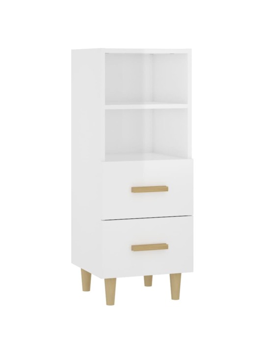 Příborník bílý s vysokým leskem 34,5x34x90 cm kompozitní dřevo