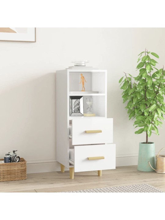 Příborník bílý s vysokým leskem 34,5x34x90 cm kompozitní dřevo