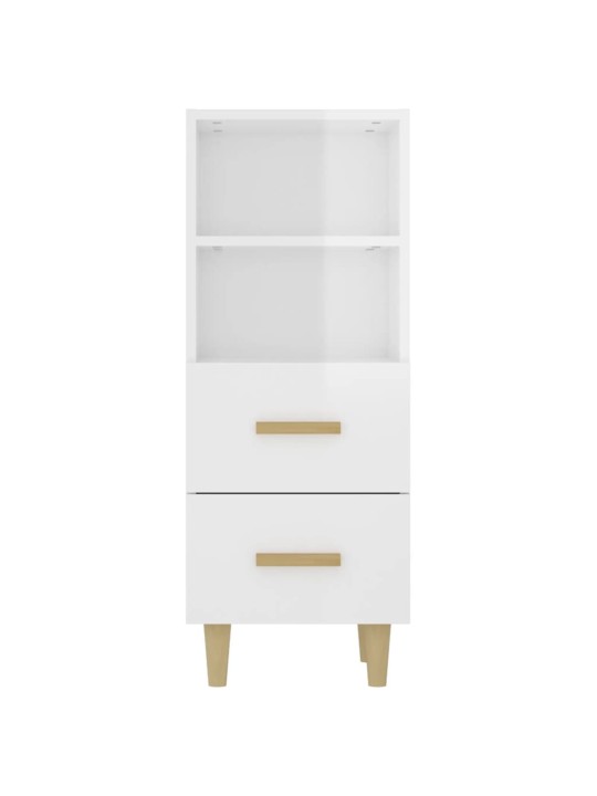 Příborník bílý s vysokým leskem 34,5x34x90 cm kompozitní dřevo