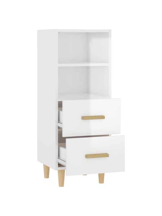 Příborník bílý s vysokým leskem 34,5x34x90 cm kompozitní dřevo