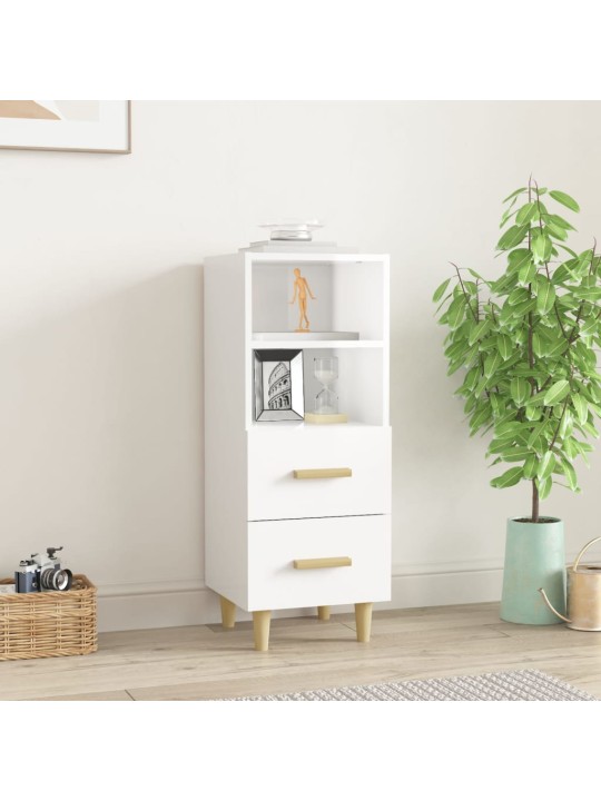 Příborník bílý s vysokým leskem 34,5x34x90 cm kompozitní dřevo