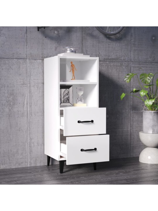 Příborník bílý s vysokým leskem 34,5x34x90 cm kompozitní dřevo