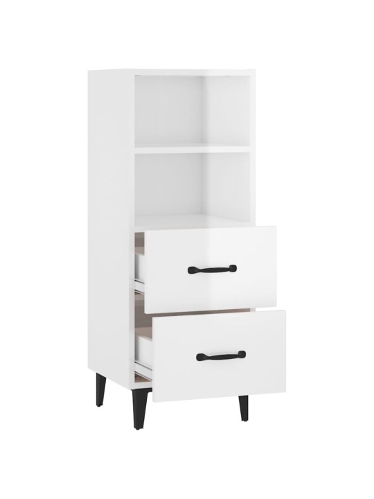 Příborník bílý s vysokým leskem 34,5x34x90 cm kompozitní dřevo