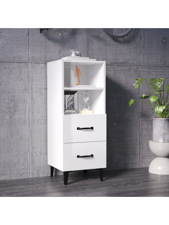 Příborník bílý s vysokým leskem 34,5x34x90 cm kompozitní dřevo