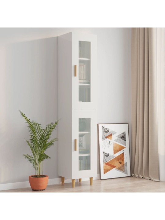 Závěsná nástěnná skříňka bílá s vysokým leskem 34,5x34x90 cm