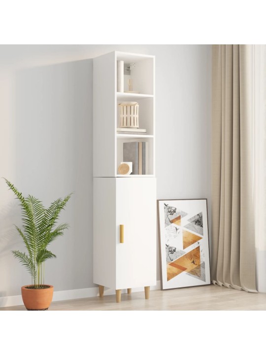 Nástěnná skříňka lesklá bílá 34,5x32,5x90 cm kompozitní dřevo