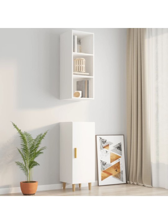 Nástěnná skříňka lesklá bílá 34,5x32,5x90 cm kompozitní dřevo