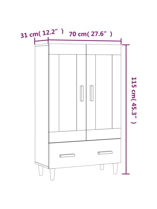 Komoda betonově šedá 70 x 31 x 115 cm kompozitní dřevo