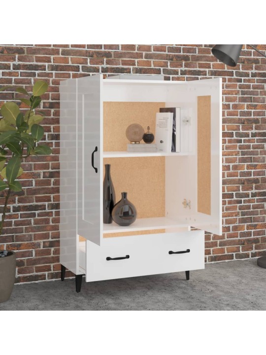 Komoda bílá s vysokým leskem 70 x 31 x 115 cm kompozitní dřevo