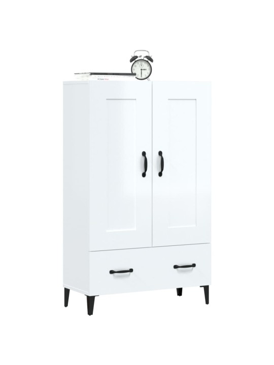 Komoda bílá s vysokým leskem 70 x 31 x 115 cm kompozitní dřevo