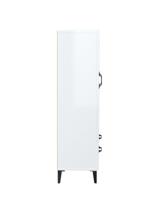 Komoda bílá s vysokým leskem 70 x 31 x 115 cm kompozitní dřevo