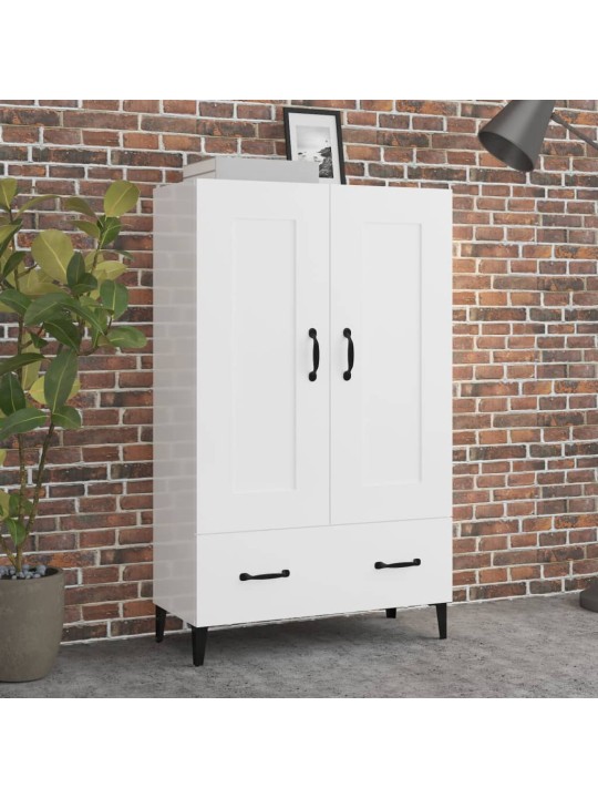 Komoda bílá s vysokým leskem 70 x 31 x 115 cm kompozitní dřevo
