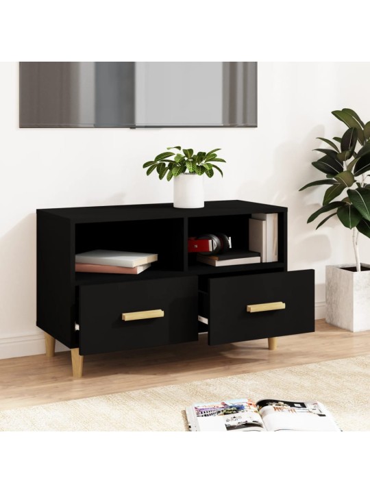 TV skříňka černá 80 x 36 x 50 cm kompozitní dřevo