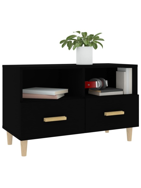 TV skříňka černá 80 x 36 x 50 cm kompozitní dřevo