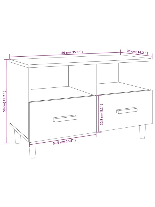 TV skříňka černá 80 x 36 x 50 cm kompozitní dřevo