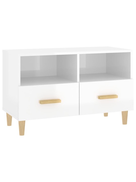 TV skříňka bílá s vysokým leskem 80x36x50 cm kompozitní dřevo