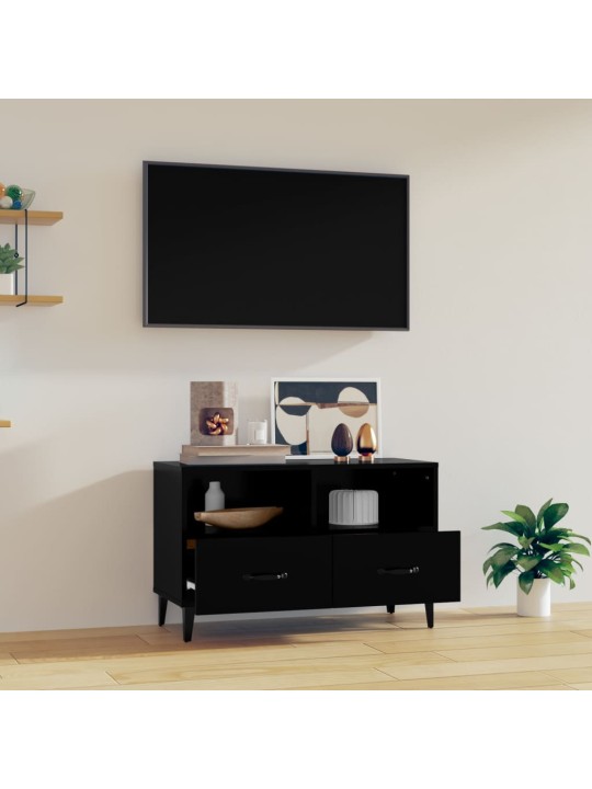 TV skříňka černá 80 x 36 x 50 cm kompozitní dřevo
