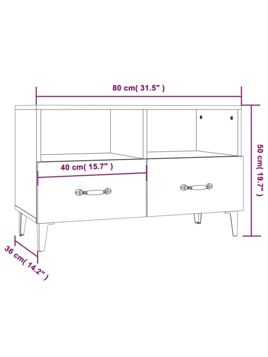 TV skříňka černá 80 x 36 x 50 cm kompozitní dřevo