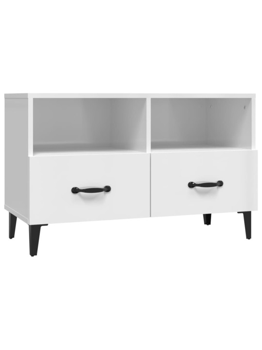TV skříňka bílá s vysokým leskem 80x36x50 cm kompozitní dřevo