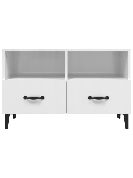 TV skříňka bílá s vysokým leskem 80x36x50 cm kompozitní dřevo