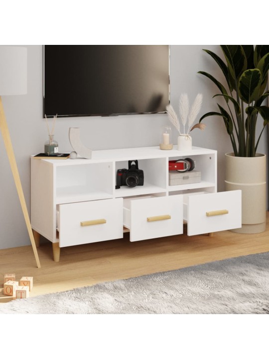 TV skříňka bílá 102 x 36 x 50 cm kompozitní dřevo