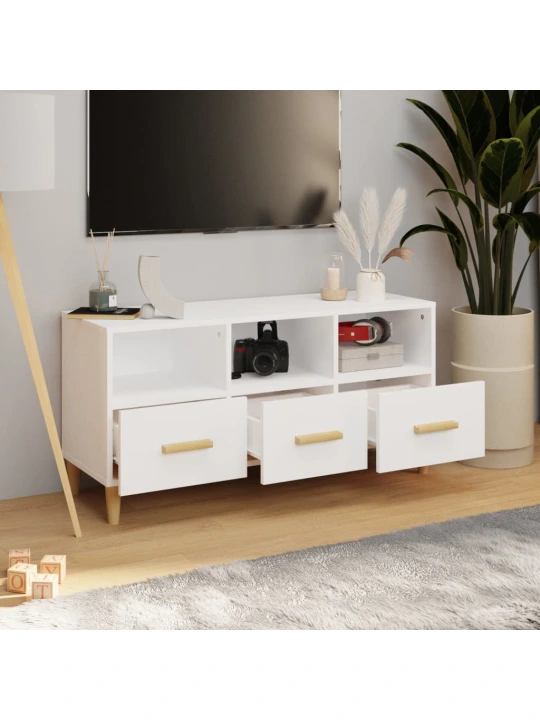 TV skříňka bílá 102 x 36 x 50 cm kompozitní dřevo