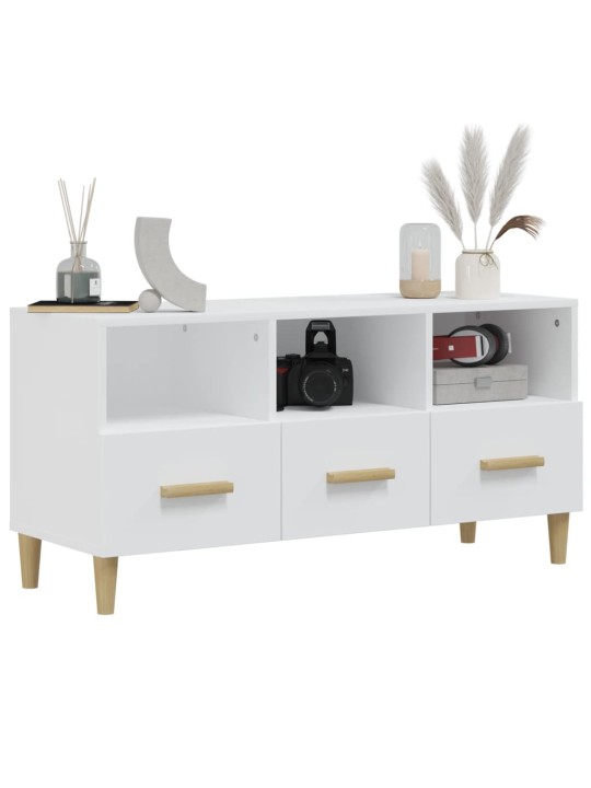 TV skříňka bílá 102 x 36 x 50 cm kompozitní dřevo