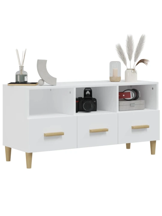 TV skříňka bílá 102 x 36 x 50 cm kompozitní dřevo