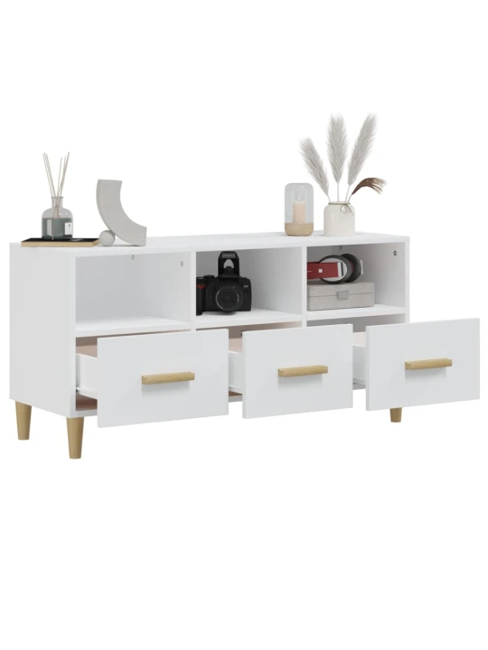 TV skříňka bílá 102 x 36 x 50 cm kompozitní dřevo