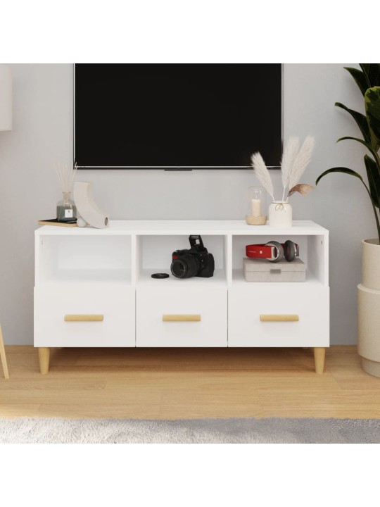 TV skříňka bílá 102 x 36 x 50 cm kompozitní dřevo
