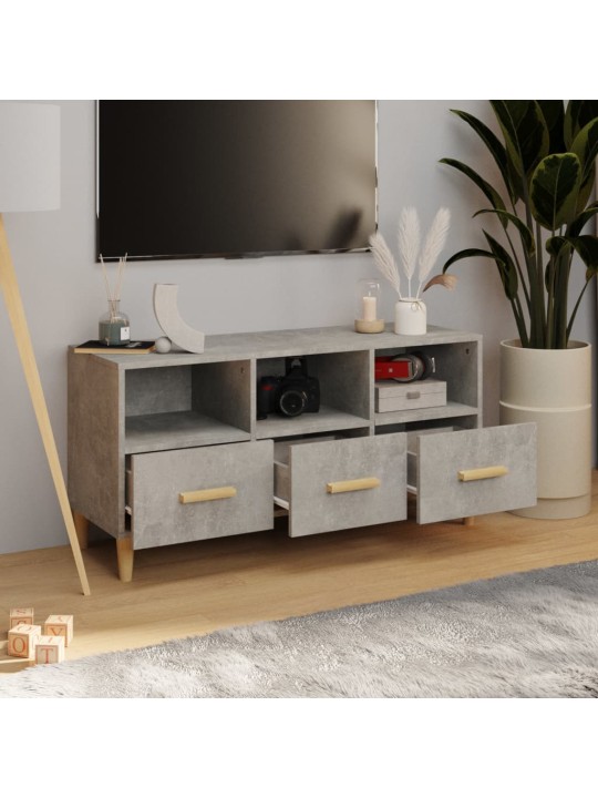 TV skříňka betonově šedá 102 x 36 x 50 cm kompozitní dřevo