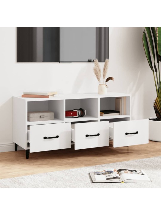 TV skříňka bílá 102 x 35 x 50 cm kompozitní dřevo