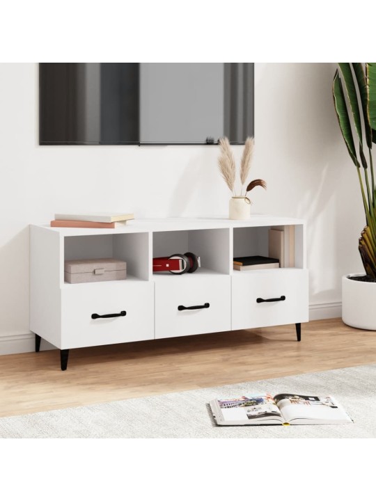 TV skříňka bílá 102 x 35 x 50 cm kompozitní dřevo