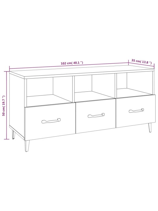 TV skříňka betonově šedá 102 x 35 x 50 cm kompozitní dřevo