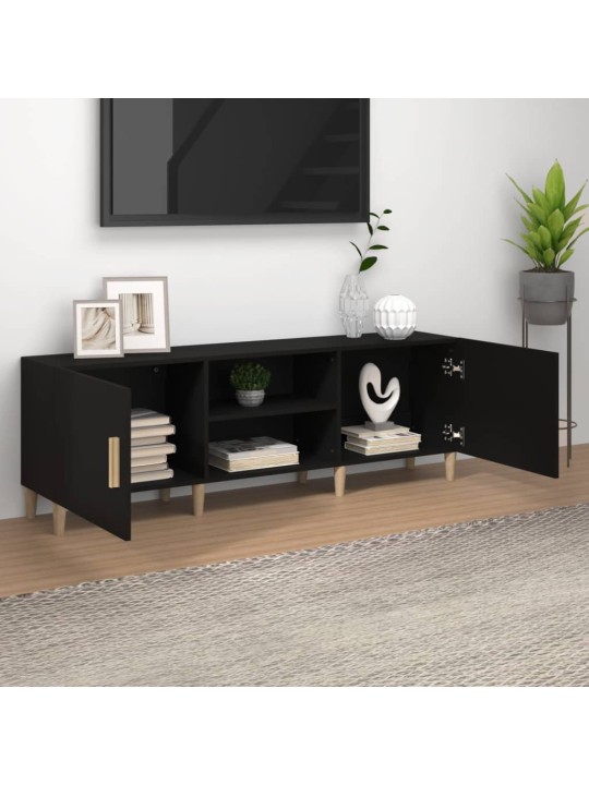 TV skříňka černá 150 x 30 x 50 cm kompozitní dřevo