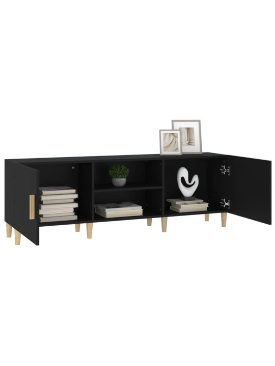 TV skříňka černá 150 x 30 x 50 cm kompozitní dřevo