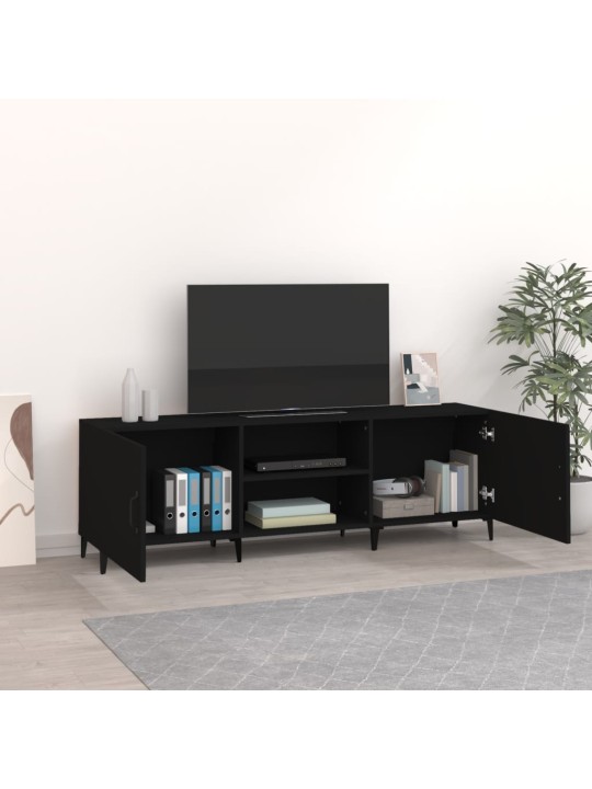 TV skříňka černá 150 x 30 x 50 cm kompozitní dřevo